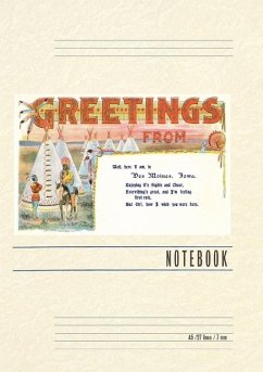 Cover Vintage Lined Notebook Greetings from Des Moines, Tepees