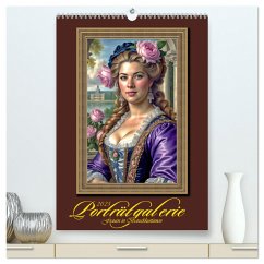 Porträtgalerie, Frauen in Barockkostümen (hochwertiger Premium Wandkalender 2025 DIN A2 hoch), Kunstdruck in Hochglanz - Calvendo;Braun, Werner