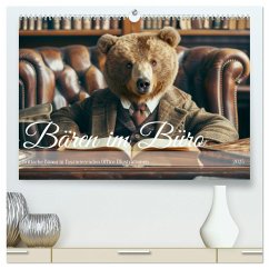 Bären im Büro (hochwertiger Premium Wandkalender 2025 DIN A2 quer), Kunstdruck in Hochglanz