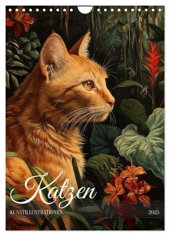 Katzen Kunstillustrationen (Wandkalender 2025 DIN A4 hoch), CALVENDO Monatskalender - Calvendo;Switzerland, Kavodedition