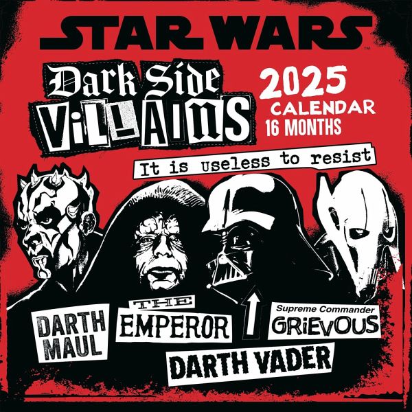 Star Wars Villains 2025 30X30 Broschürenkalender Star Wars Villains 2025 30X30 Broschürenkalender
