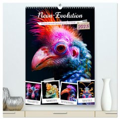 Neon-Evolution - Fluoreszierende Fantasietiere der KI-Welt (hochwertiger Premium Wandkalender 2025 DIN A2 hoch), Kunstdruck in Hochglanz - Calvendo;Frost, Anja