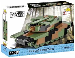 Cover COBI Armed Forces 3107 - K2 Black Panther, Panzer, Maßstab 1:72, Bausatz, 160 Klemmbausteine