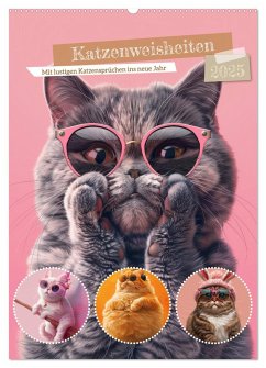 Katzenweisheiten (Wandkalender 2025 DIN A2 hoch), CALVENDO Monatskalender - Calvendo;Gierok-Latniak, Steffen