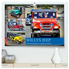 Willys Jeep - Eine amerikanische Legende auf Kuba (hochwertiger Premium Wandkalender 2025 DIN A2 quer), Kunstdruck in Hochglanz - Calvendo;Löwis of Menar, Henning von