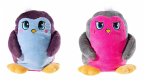 Heunec 756670 - Moodbooster Pinguechen Bob, Wendemaskottchen, Pinguin-Wende-Plüschfigur mit Stimme, blau/pink, Größe: 15cm