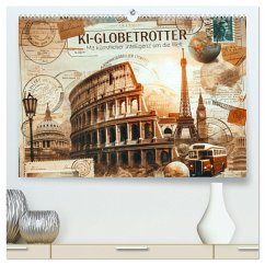 KI-Globetrotter: Mit künstlicher Intelligenz um die Welt (hochwertiger Premium Wandkalender 2025 DIN A2 quer), Kunstdruck in Hochglanz - Calvendo;artefacti