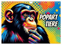 Popart-Tiere (Wandkalender 2025 DIN A4 quer), CALVENDO Monatskalender