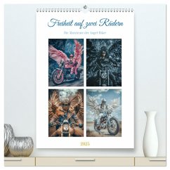 Freiheit auf zwei Rädern - Die Abenteuer der Angel-Biker (hochwertiger Premium Wandkalender 2025 DIN A2 hoch), Kunstdruck in Hochglanz