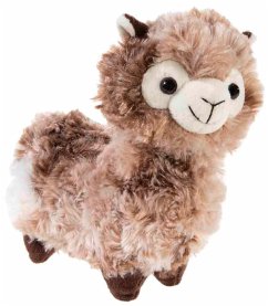 Cover Heunec 324268 - Lama stehend weiß/dunkelbraun, Plüschtier, 18cm