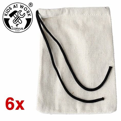 Corvus A750328 - Kids at work, Säckchen 6 Stück, Baumwolle 11x15cm Corvus A750328 - Kids at work, Säckchen 6 Stück, Baumwolle 11x15cm