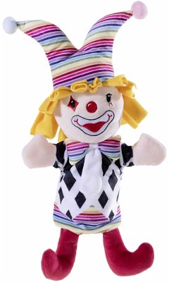 Heunec 395572 - Handpuppe Clown, Handspielpuppe, Stoffpuppe, ca. 24 cm
