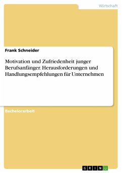 Motivation und Zufriedenheit junger Berufsanfänger. Herausforderungen und Handlungsempfehlungen für Unternehmen (eBook, PDF) - Schneider, Frank