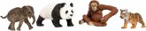 Schleich 42736 - Wild Life, Asien Starter Set, 4-teilig (Asiat.Elefantenbaby/Panda/Orang-Utan/Tigerjunges)