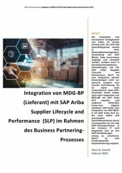 Handbuch für die Integration von MDG-BP (Lieferant) mit SAP Ariba Supplier Lifecycle and Performance (SLP) im Rahmen de - Emrich, Hans-Georg