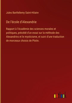 De l'école d'Alexandrie - Saint-Hilaire, Jules Barthélemy