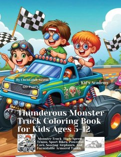 Thunderous Monster Truck Coloring Book for Kids Ages 5-12 - Austin, Christabel