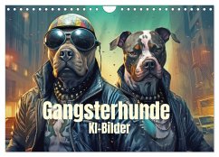 Gangsterhunde - KI-Bilder (Wandkalender 2025 DIN A4 quer), CALVENDO Monatskalender