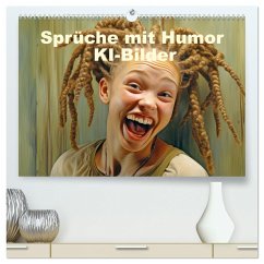 Sprüche mit Humor - KI-Bilder (hochwertiger Premium Wandkalender 2025 DIN A2 quer), Kunstdruck in Hochglanz
