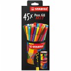 STABILO Pen 68 - ARTY - 45er Metalldose - mit 45 verschiedenen Farben