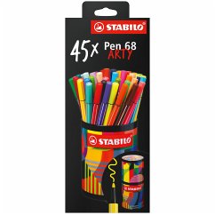 Cover Premium-Filzstift - STABILO Pen 68 - ARTY - 45er Metalldose - mit 45 verschiedenen Farben
