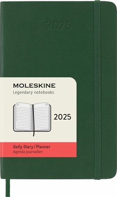 Cover Moleskine 12 Monate Tageskalender 2025, Pocket/A6, 1 Tag = 1 Seite, Weicher Einband, Myrtengrün