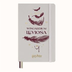 Moleskine Harry Potter Wingdarium 12 Monate Wochen Notizkalender 2025, L/A5, 1 Wo = 1 Seite, Rechts linierte Seite, Fester Einband, Grau