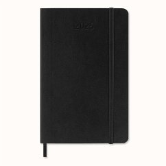 Moleskine 12 Monate Monats Notizkalender 2025, Pocket/A6, 1 Mo = 2 Seiten, linierte Seiten, Weicher Einband, Schwarz