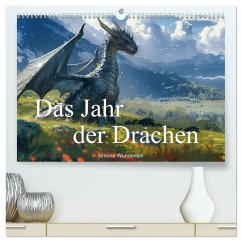 Das Jahr der Drachen (hochwertiger Premium Wandkalender 2025 DIN A2 quer), Kunstdruck in Hochglanz - Calvendo;Wunderlich, Simone