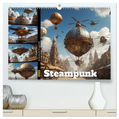 Steampunk - fantastische Fluggeräte (hochwertiger Premium Wandkalender 2025 DIN A2 quer), Kunstdruck in Hochglanz