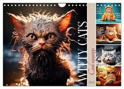 WITTY CATS Cool sayings (Wall Calendar 2025 DIN A4 landscape), CALVENDO 12 Month Wall Calendar