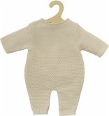Puppen-Strickstrampler aus 100 % Bio-Baumwolle, ecru, Gr. 35-45 cm