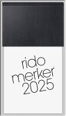 rido/idé 7035003905 Vormerkbuch Modell Merker (2025)  1 Seite = 1 Tag  108 × 201 mm  736 Seiten  Miradur-Einband  schwarz