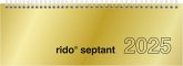 rido/idé 7036121915 Querterminbuch Modell septant (2025)  2 Seiten = 1 Woche  305 × 105 mm  128 Seiten  Glanzkarton-Einband  goldfarben