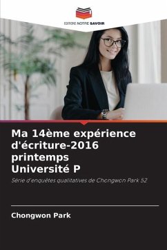 Ma 14ème expérience d'écriture-2016 printemps Université P - Park, Chongwon