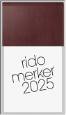 rido/idé 7035003275 Vormerkbuch Modell Merker (2025)  1 Seite = 1 Tag  108 × 201 mm  736 Seiten  Miradur-Einband  dunkelrot