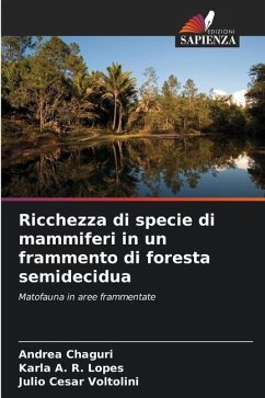 Ricchezza di specie di mammiferi in un frammento di foresta semidecidua - Chaguri, Andrea;Lopes, Karla A. R.;Voltolini, Julio Cesar