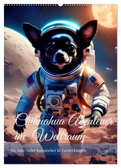 Chihuahua Abenteuer im Weltraum (Wandkalender 2025 DIN A2 hoch), CALVENDO Monatskalender - Calvendo;Stachanczyk, Katharina