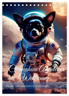 Chihuahua Abenteuer im Weltraum (Tischkalender 2025 DIN A5 hoch), CALVENDO Monatskalender - Calvendo;Stachanczyk, Katharina