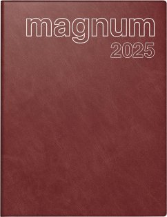 rido/idé 7027042295 Buchkalender Modell magnum (2025)  2 Seiten = 1 Woche  183 × 240 mm  144 Seiten  Schaumfolien-Einband Catana  weinrot