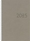 rido/idé 7023036805 Buchkalender Modell studioplan int. (2025)  2 Seiten = 1 Woche  168 × 240 mm  160 Seiten  Kunstleder-Einband Tejo  grau