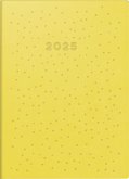 rido/idé 7018504035 Taschenkalender Modell Technik S (2025) &quote;Dots&quote;  2 Seiten = 1 Woche  A6  144 Seiten  Kunstleder-Einband Trend  flexibel  gelb