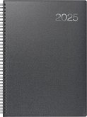 Brunnen 1076365905 Buchkalender Modell 763 (2025)  2 Seiten = 1 Woche  A4  144 Seiten  Bucheinbandstoff Metallico  vulkanschwarz