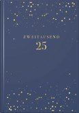 rido/idé 7021503725 Buchkalender Young Line (2025) "Starry Night"  2 Seiten = 1 Woche  A5  160 Seiten  Kunstleder-Einband  dunkelblau