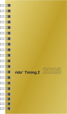 rido/idé 7014121915 Taschenkalender Modell Timing 2 (2025)  2 Seiten = 1 Woche  A6  176 Seiten  Glanzkarton-Einband  goldfarben