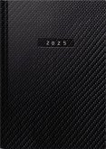 rido/idé 7021034805 Buchkalender Modell futura 2 (2025) "Carbon"  2 Seiten = 1 Woche  A5  176 Seiten  Kunstleder-Einband  flexibel  schwarz