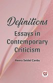 Definitions Essays In Contemporary Criticism