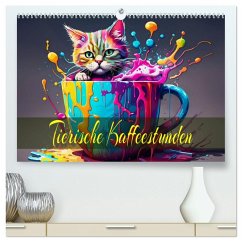 Tierische Kaffeestunden (hochwertiger Premium Wandkalender 2025 DIN A2 quer), Kunstdruck in Hochglanz