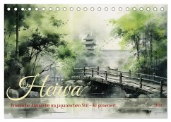Heiwa - Friedliche Aquarelle im japanischen Stil (Tischkalender 2025 DIN A5 quer), CALVENDO Monatskalender - Calvendo;Illgen, Cathrin