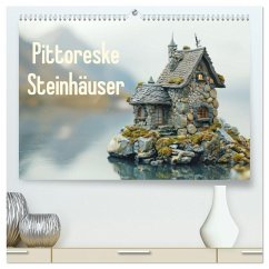 Pittoreske Steinhäuser (hochwertiger Premium Wandkalender 2025 DIN A2 quer), Kunstdruck in Hochglanz - Calvendo;Brunner-Klaus, Liselotte